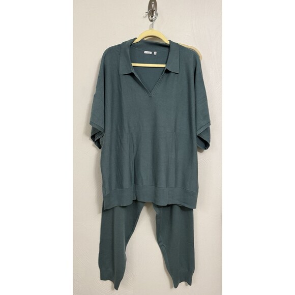 Soma Other - Soma 24/7 XL Premier Knit Sweater Top & Jogger Pant 2 pc Blue Instinct $188 NEW